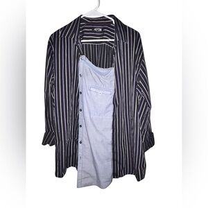 Apt. 9 Black and Purple Striped Shirt